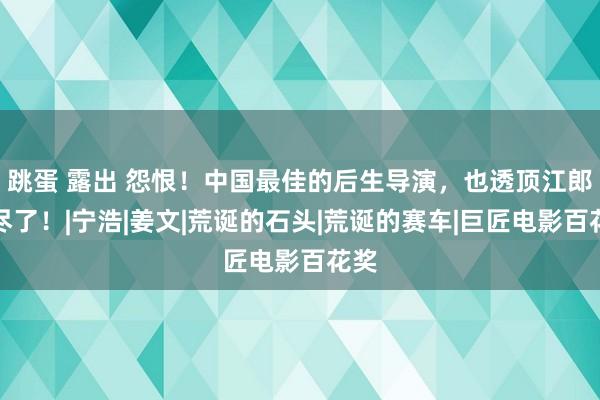 跳蛋 露出 怨恨！中国最佳的后生导演，也透顶江郎才尽了！|宁浩|姜文|荒诞的石头|荒诞的赛车|巨匠电影百花奖